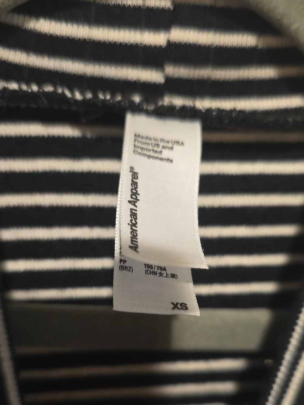 American Apparel Black & White Striped Long Sleeve Turtleneck Dress Size Xs